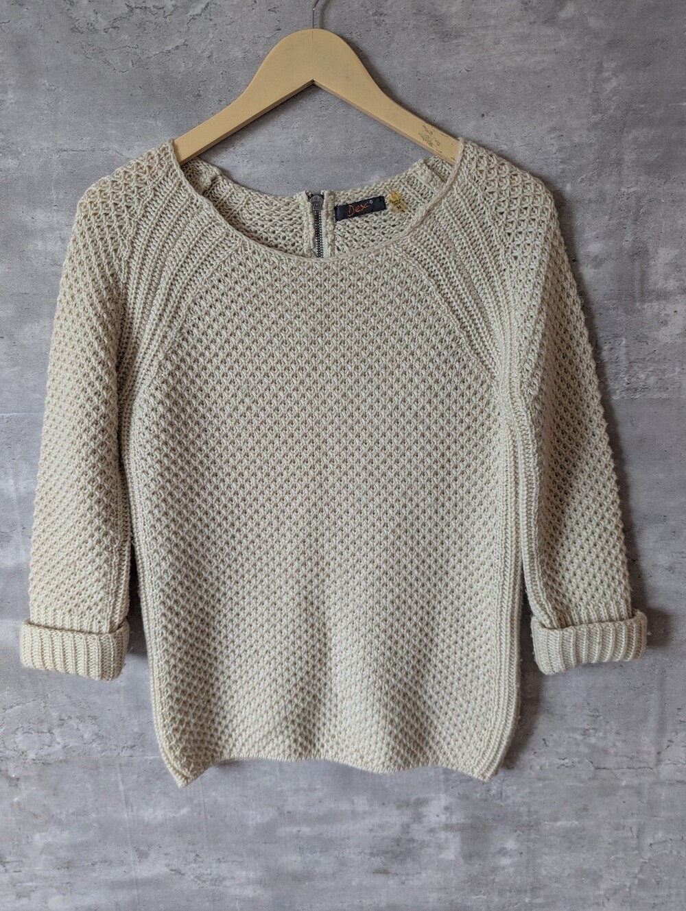 Dex Wool Blend Knit Women's Sweater with Back Zip